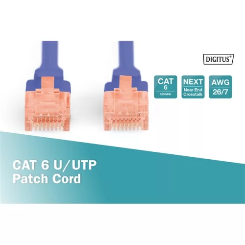 DIGITUS Cat.6 U/UTP PVC 0,5 m blaues Patchkabel