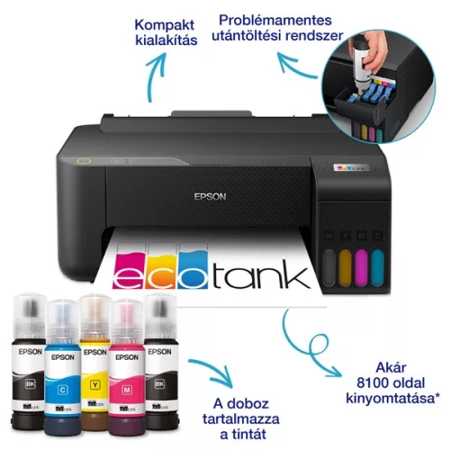 Farebná tlačiareň Epson EcoTank L1230 s USB, atramentová náplň 8100/6500 strán v balení