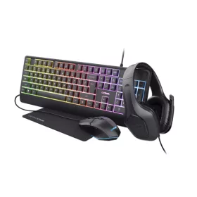   Trust GXT792 Quadrox 4-in-1 Gaming-Paket – Tastatur, Maus, Mauspad und Headset