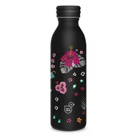   Sticlă de apă metalică cu pereți dubli Ars Una 600 ml Black Hibiscus 24 (5394)