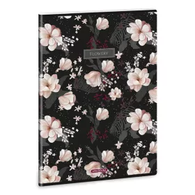   Ars Una Flowery Black 24 (5374) A4 extra kapcsos kockás füzet