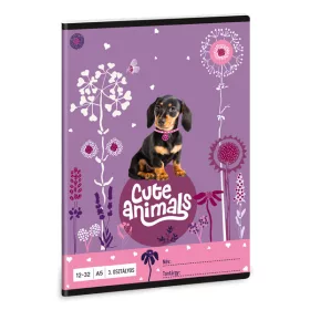   Ars Una Cute Animals-Puppy 24 (5369) A5 12-32 3. osztályos vonalas füzet
