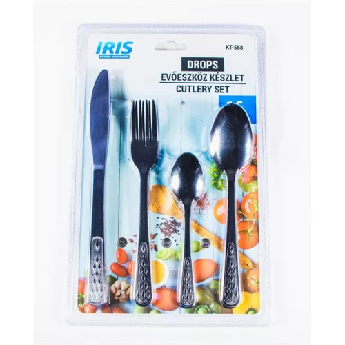 Set de tacâmuri IRIS KT-558 Drops, argintiu, cu 16 piese
