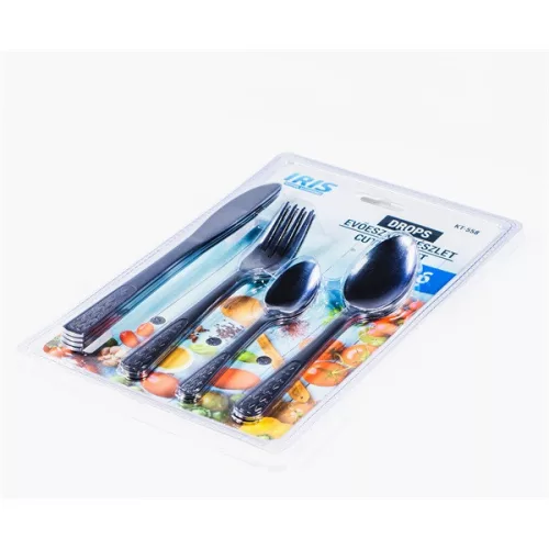 Set de tacâmuri IRIS KT-558 Drops, argintiu, cu 16 piese
