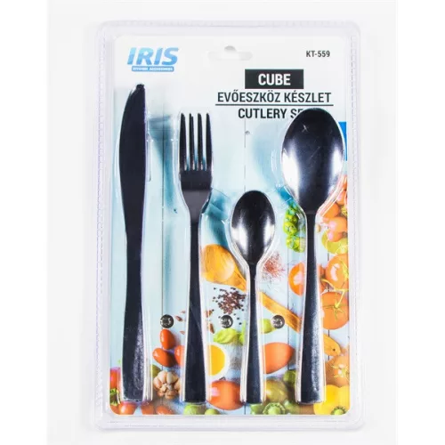 Set de tacâmuri IRIS KT-559 Cube, argintiu, cu 16 piese