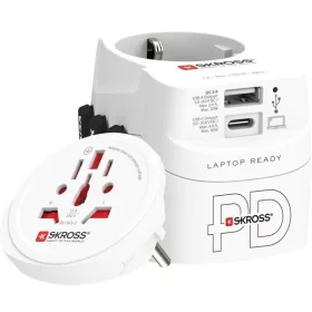   Cestovný adaptér SKROSS 1.302474 PRO Light 45W USB-A/USB-C pre biely svet + kábel typu C