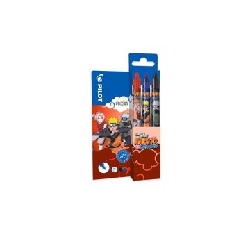   Pilot FriXion Clicker NARUTO SHIPPUDEN Limitált kiadás fekete, kék, piros 3 db-os rollerirón