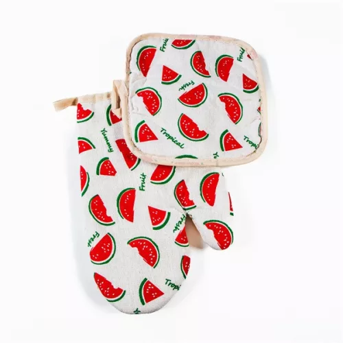 IRIS CT-37 Topflappen-Set, gemustert, 17 x 26 cm, 17 x 17 cm