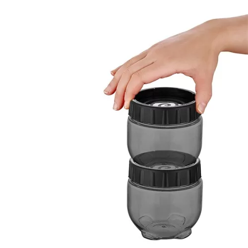 IRIS L-00535 Stack and Lock, recipient stivuibil, 400 ml, negru