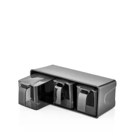   Suport pentru condimente IRIS L-00677 cu lingurițe 3x550ml, culoare fildeș sau antracit