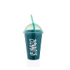Pahar IRIS L-00850 Sumer cu pai 450ml, roz, galben sau cyan