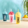 Pahar IRIS L-00850 Sumer cu pai 450ml, roz, galben sau cyan