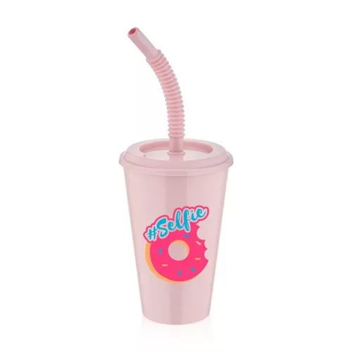 Pahar de limonadă IRIS L-00750 cu pai 450ml