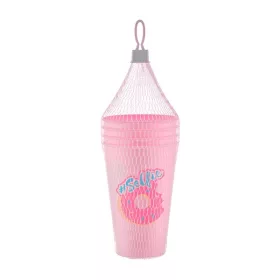   IRIS L-00732 Set de pahare pentru limonadă, 4 buc., 4 x 450 ml, galben, albastru sau roz