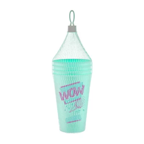 IRIS L-00732 Set de pahare pentru limonadă, 4 buc., 4 x 450 ml, galben, albastru sau roz