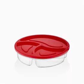   IRIS BSF-00809 Recipient rotund Duo cu 3 compartimente, 1.200 ml, fildeș, antracit sau roșu