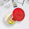IRIS BSF-00809 Recipient rotund Duo cu 3 compartimente, 1.200 ml, fildeș, antracit sau roșu