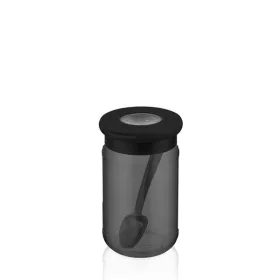   Recipient de depozitare din sticlă IRIS C-00509 Black Pearl cu linguriță 380ml