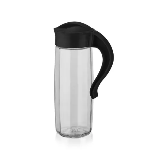 IRIS C-00317 Cană de sticlă Domi Polygon 1.600 ml, neagră sau fildeș