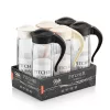 IRIS C-00317 Cană de sticlă Domi Polygon 1.600 ml, neagră sau fildeș