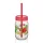 Cana de sticlă IRIS C-00162 Spring cu pai 380ml, roșie, verde sau galbenă