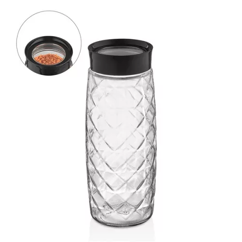 Recipient din sticlă IRIS C-00396 Visible Crystal 1.600 ml, negru sau fildeș