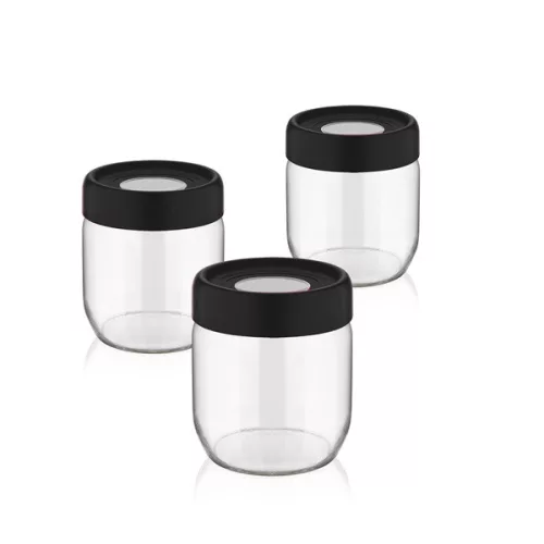 IRIS C-00379 Set de depozitare a inelelor în pahar, 3 bucăți, 3 x 425 ml