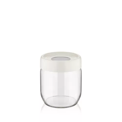 Recipient inelar din sticlă IRIS C-00114 425ml, culoare neagră, fildeș sau gri
