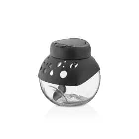   Recipient de sticlă basculant IRIS C-00269 Prisma cu linguriță 500 ml, antracit, fildeș sau roșu