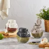 Recipient de sticlă basculant IRIS C-00269 Prisma cu linguriță 500 ml, antracit, fildeș sau roșu