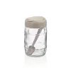 Recipient de depozitare din sticlă IRIS C-00171 Prizma cu linguriță 380ml, antracit, verde sau roșu