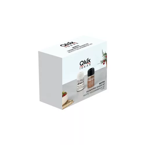 IRIS C-00382 Motto Salt&Pepper, recipient pentru condimente din sticlă, 2 x 100 ml, negru sau fildeș