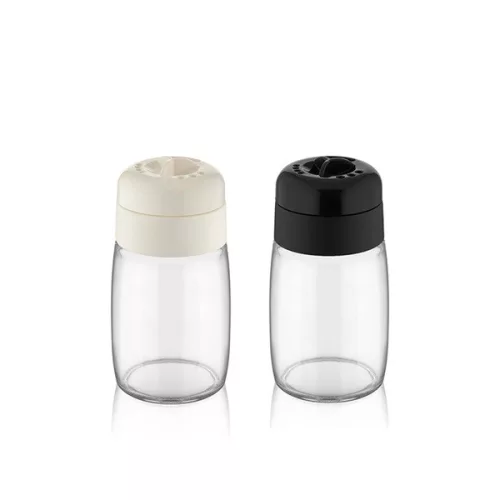 IRIS C-00201 Set spray condimente stea din sticlă, 2 bucăți 2*200ml, culoare neagră sau fildeș