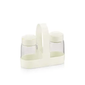   Set spray de condimente IRIS C-00381 cu picături din sticlă și suport, 2 bucăți 2*100ml, culoare neagră sau fildeș