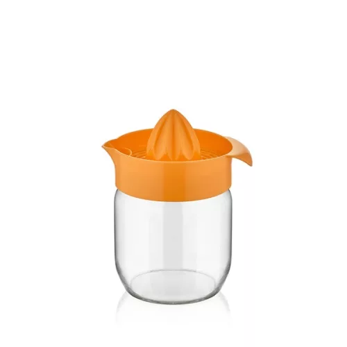 Storcător de lămâie IRIS C-00136 Fresia cu recipient din sticlă 425 ml, portocaliu sau galben lămâie