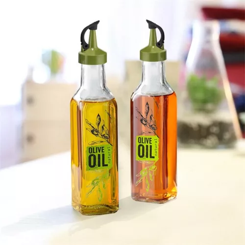 Set de 2 recipient pentru ulei și oțet IRIS C-00253, 2 x 250 ml, negru sau verde