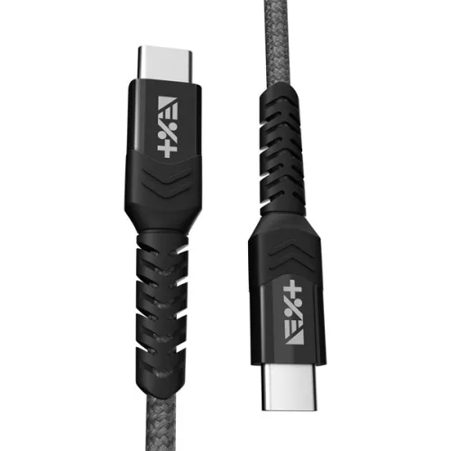 Dátový a nabíjací kábel NextOne USBCX2-BRD-SG 1,2 m, opletený, Type-C, v astro šedej farbe