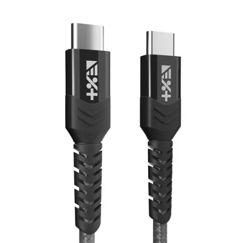 Dátový a nabíjací kábel NextOne USBCX2-BRD-SG 1,2 m, opletený, Type-C, v astro šedej farbe
