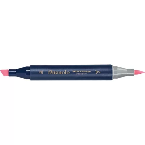 Deli Finenolo 121 - Fluorescent Coral Red kétvégű permanent ART marker