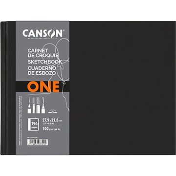   Canson One 27,9x21,6 cm, fekvő, 100 g/m2, ragasztott fehér rajzpapírfüzet