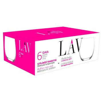   LAV Gaia Long Drink 415ml koktélos pohár szett 6 darabos LV-GAI342F