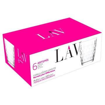   LAV Artemis Long Drink 340ml koktélos pohár szett 6 darabos LV-ART236F