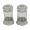 Set de 2 shakere de condimente din sticlă IRIS Macaron Salt&Pepper, 105 ml, roz, alb, gri sau albastru HN-1139