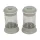 Set de 2 shakere de condimente din sticlă IRIS Macaron Salt&Pepper, 105 ml, roz, alb, gri sau albastru HN-1139