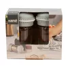 Set de 2 shakere de condimente din sticlă IRIS Macaron Salt&Pepper, 105 ml, roz, alb, gri sau albastru HN-1139