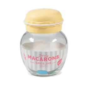   Borcan de condimente din sticlă IRIS Macaron 370ml, verde, fuchsia, portocaliu sau galben lămâie HN-1215