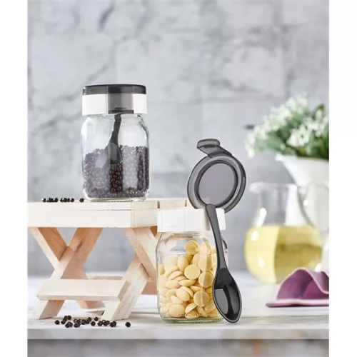 Borcan de condimente din sticlă IRIS Solo 190ml, culoare neagră sau cupru HN-1224