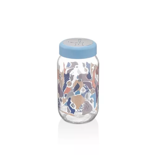 Borcan de condimente din sticlă IRIS Valletta 1.000 ml, roz sau albastru HN-1447