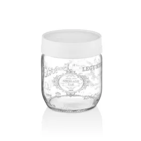   Borcan de condimente din sticlă IRIS Retro 425ml, culoare albă HN-1409