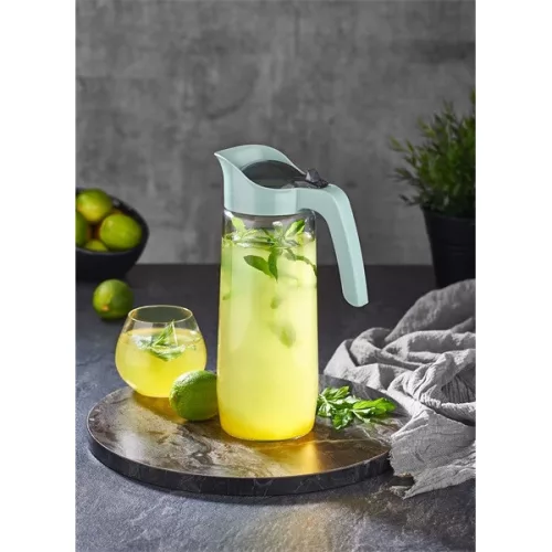 Cană de sticlă IRIS Santiago 1.500ml, verde, antracit, albastru sau bordo HN-1790